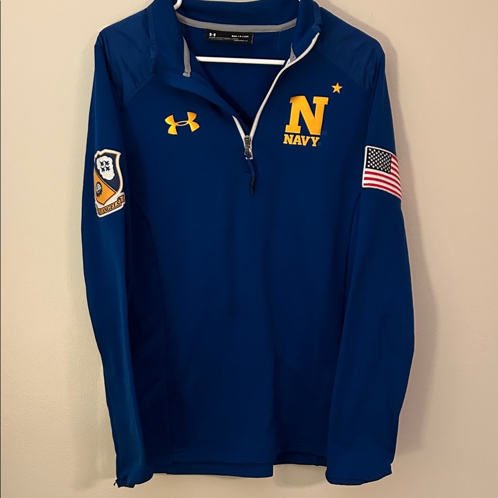 Under Armour Blue Pullover with Yellow Accents